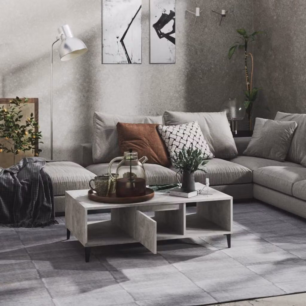 Maison Exclusive - Tavolino grigio cemento 103,5x60x35 cm Materiale ligneo