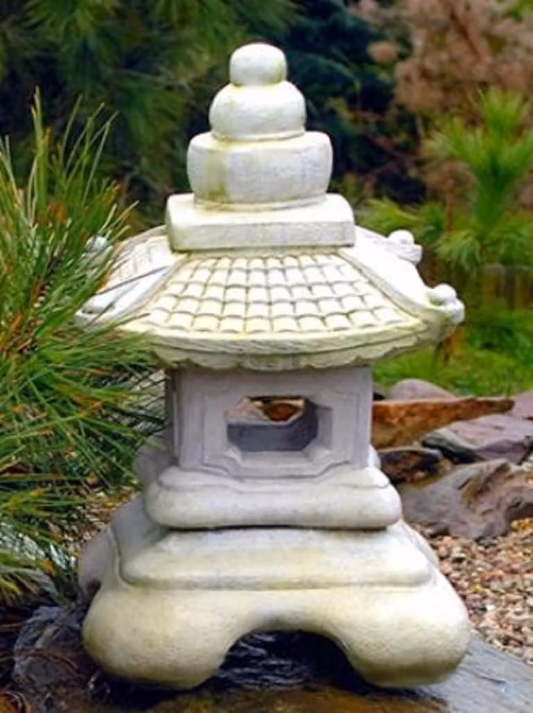 Casa Padrino luce da giardino in stile asiatico bianco 50 x 50 x h. 60 cm - Luce da giardino e patio resistente alle intemperie - illuminazione vialetto patio giardino