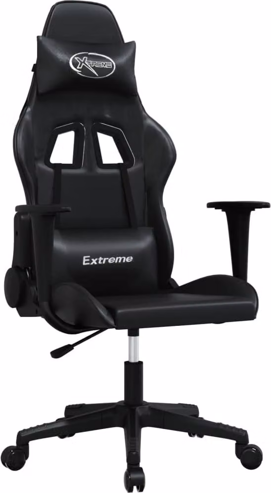 Sedia da Gaming Nera in Pelle finta