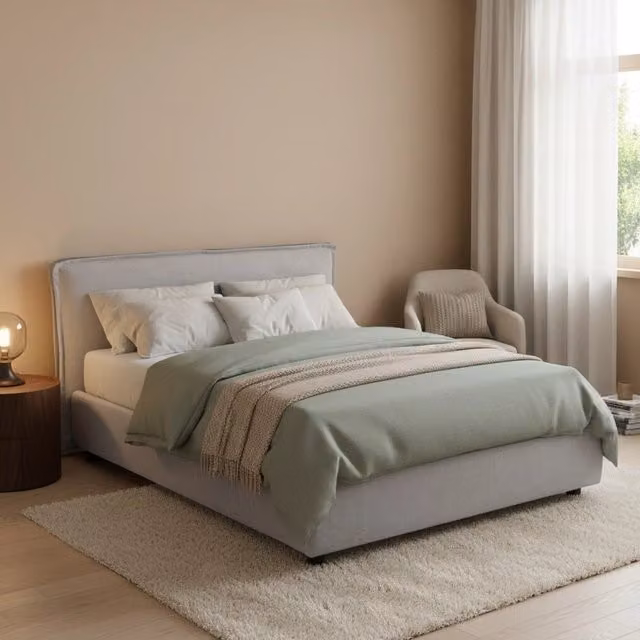 Letto Contenitore Matrimoniale Brolo DMORA Grigio e Nero L/P/H: 160 x 200 cm – 1