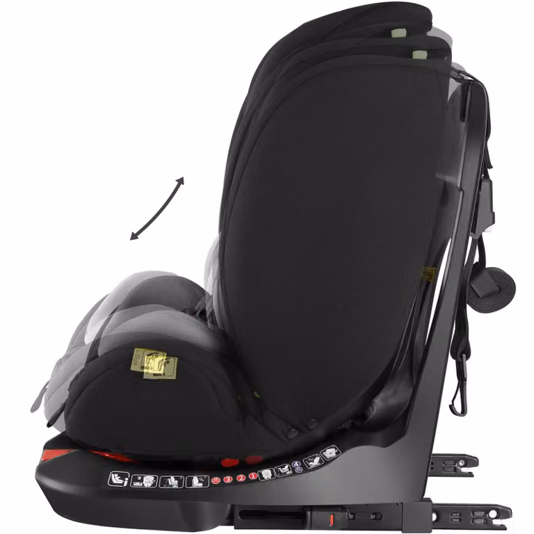 Seggiolino auto girevole tectake con sistema ISOFIX, omologazione i-Size per bambini da 100 a 150 cm, grigio e nero