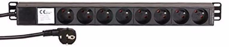 Adam Hall Cables 87478 - Ciabatta da 19" a 1U con 8 prese, standard francese