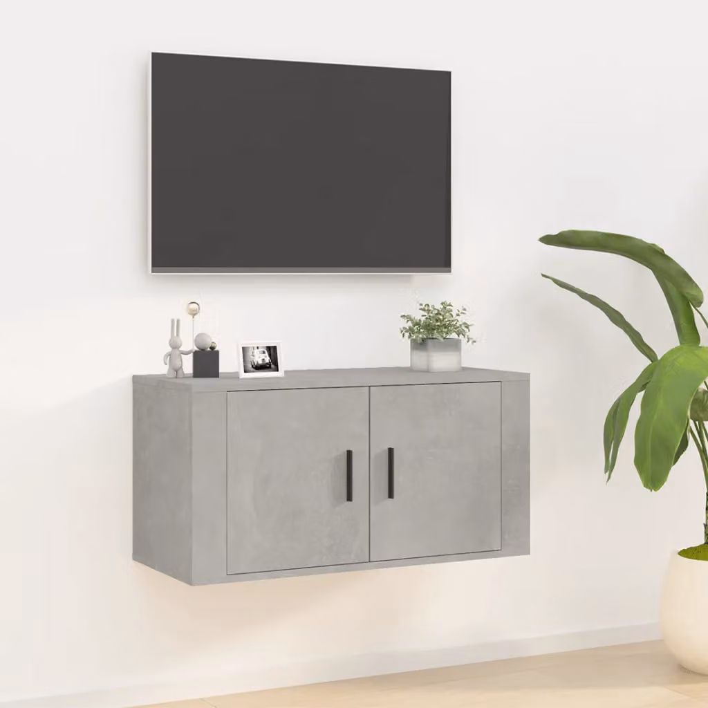 vidaXL Mobile Porta TV a Parete Grigio, L 80 x P 34,5 x H 40 cm