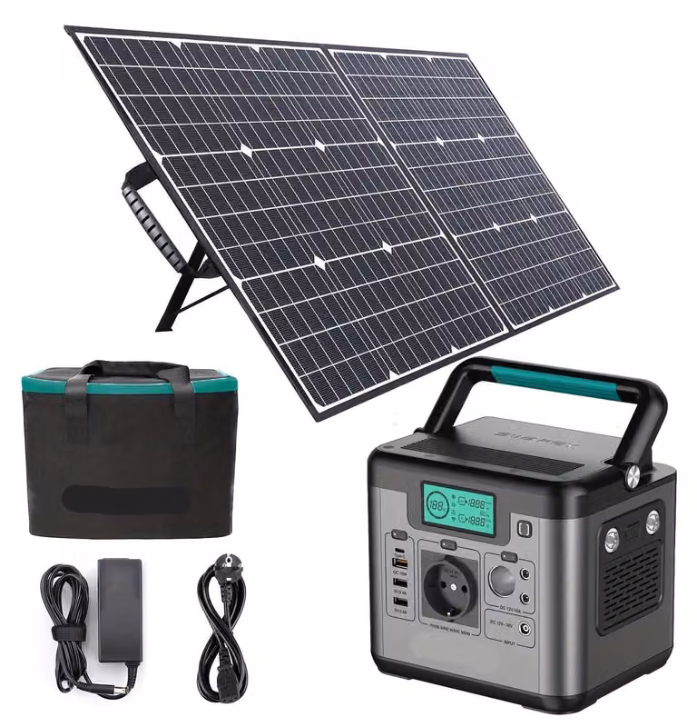 Centralina di alimentazione portatile - Generatore portatile - Batteria esterna - Alimentazione di emergenza - Energia solare - Capacità: 518 Wh