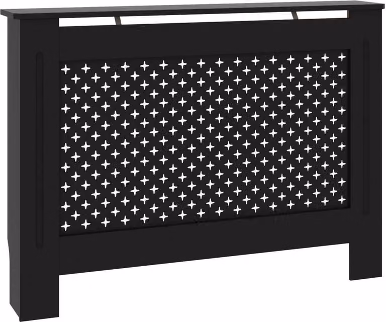 Copertura per Radiatore Nera 112x19x81,5 cm in MDF