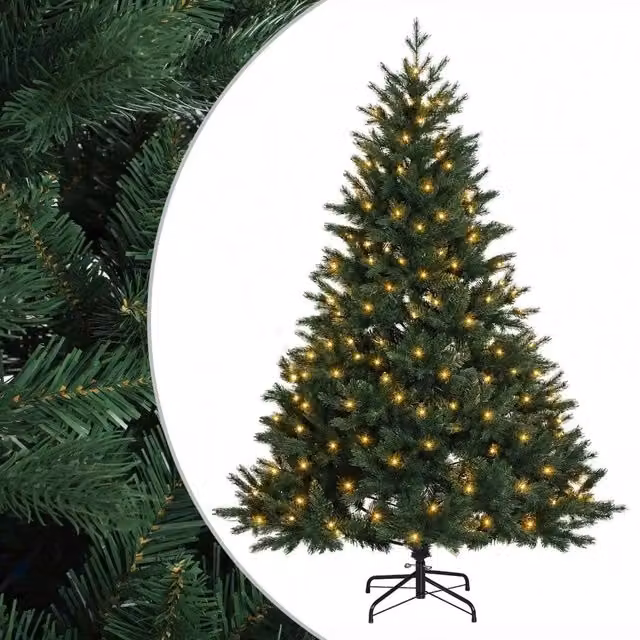 Albero di Natale Artificiale con Rami Pieghevoli 180 cm 300 LED 3466234
