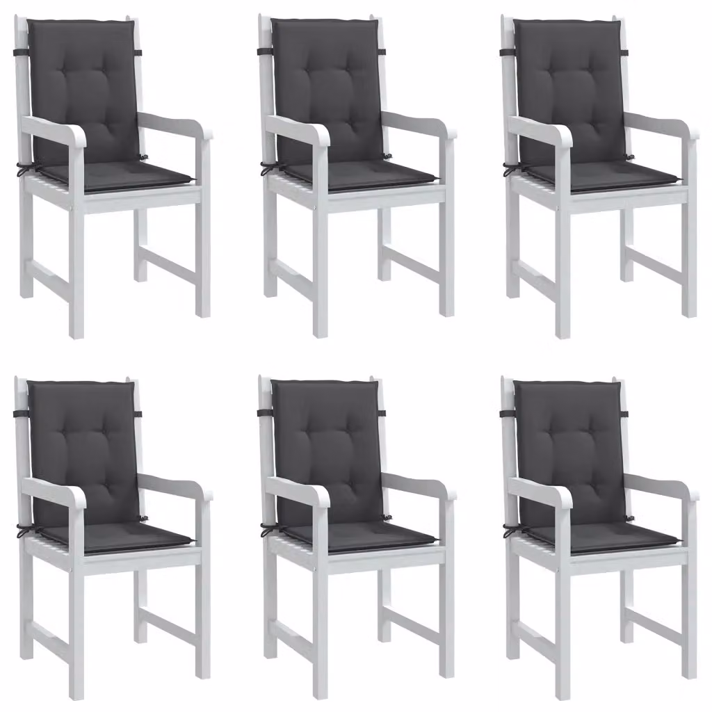 Set di 6 cuscini per sedia vidaXL in poliestere, colore antracite, L 100 cm x P 50 cm x H 4 cm