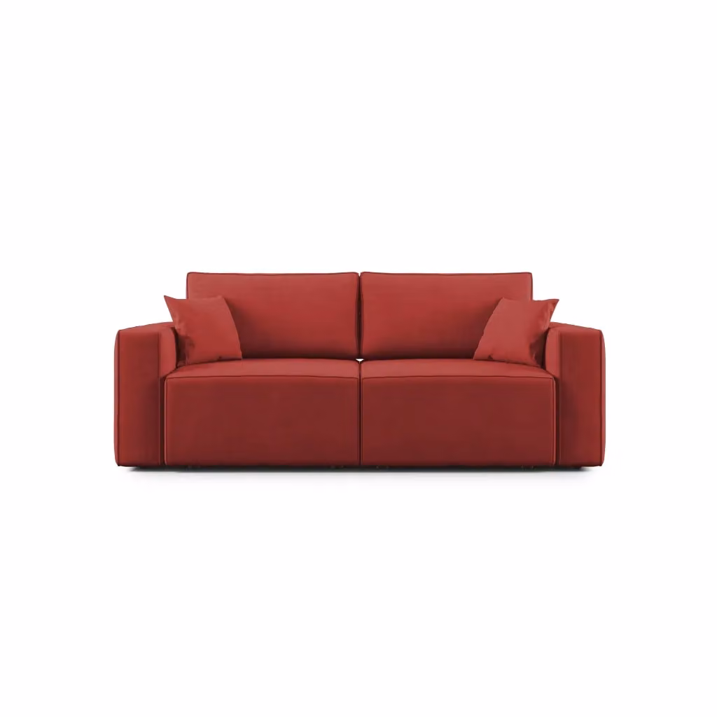 Divano Morfeo Divani.Store in tessuto rosso con imbottitura in piume e seduta regolabile, Larghezza: 180 cm – 2