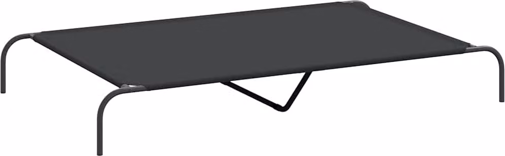 Cuccia per Cani Rialzata Nera 150x90x20cm Tela Oxford e Acciaio