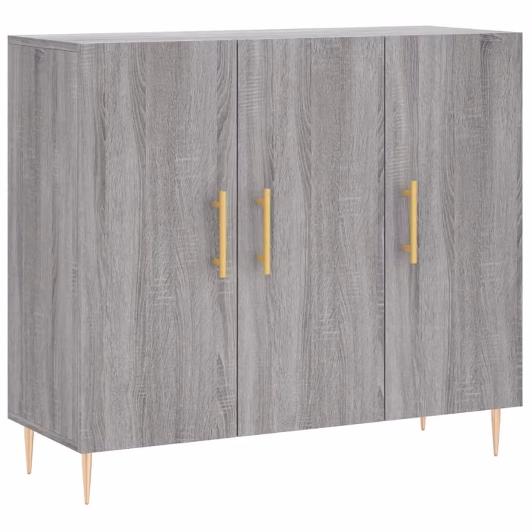 Credenza Grigio Sonoma 90x34x80 cm in Legno Multistrato