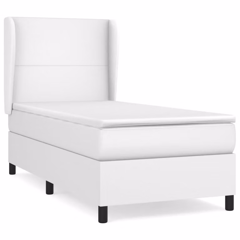 Giroletto a Molle con Materasso Bianco 80x200 cm in Pelle finta