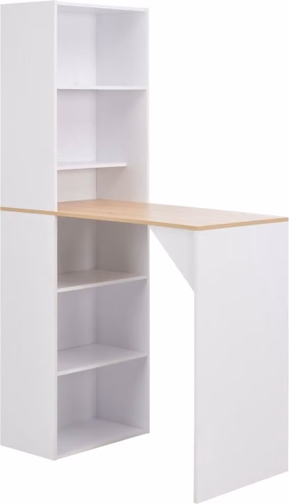 The Living Store Tavolo bar con armadio bianco 115x59x200 cm