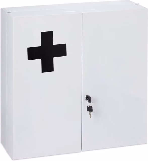 Armadietto per medicinali da parete funzionale 11 scomparti 99 x 30 x 20 cm in acciaio bianco 13_0011513