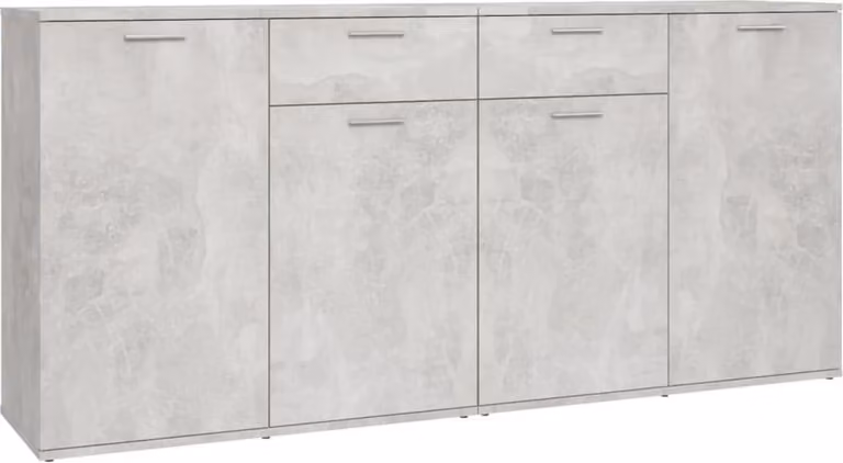 Credenza Grigio Cemento 160x36x75 cm in Legno Multistrato