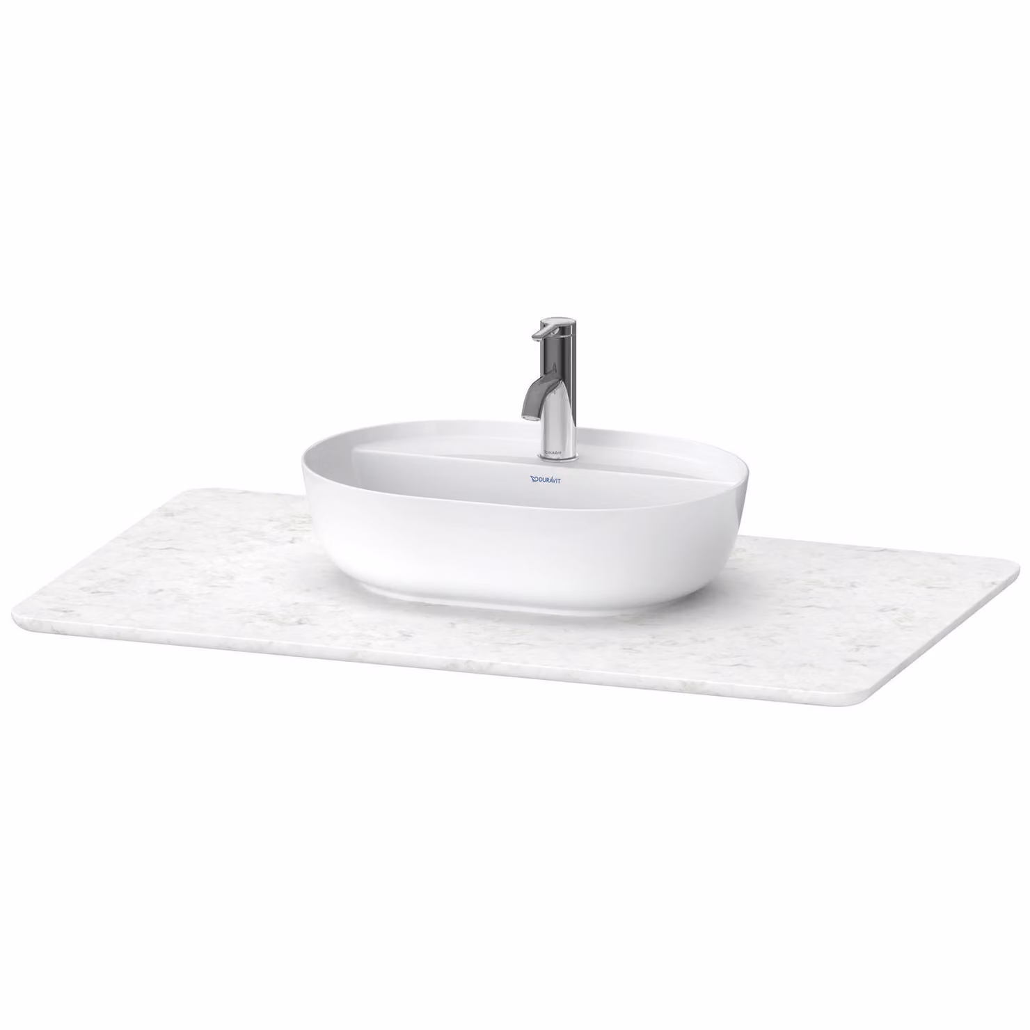 Console en pierre de quartz Duravit Luv LU9469, largeur 988mm, adaptée au meuble sous-lavabo LU9564, LU9569, LU946901717, LU946901717
