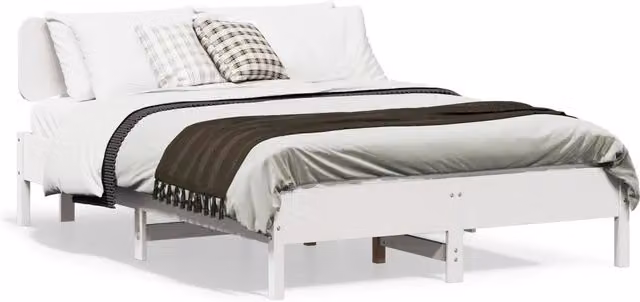 Giroletto vidaXL in legno massello di pino bianco con doghe piatte fisse L/P/H: 205.5 x 120 x 151 cm