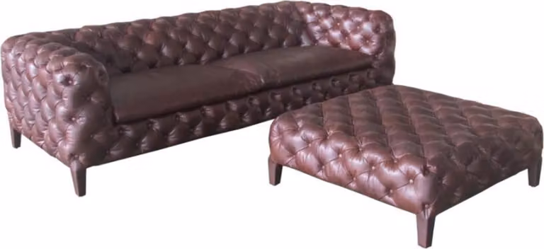 Chesterfield Designer Sofa Couch Polster 3Sitzer Leder Stil Luxus Garnitur