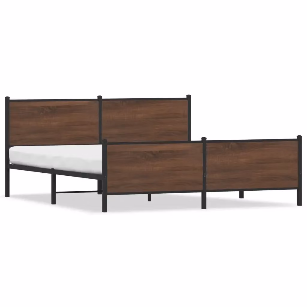 Giroletto in metallo vidaXL color rovere marrone con doghe fisse L/P/H: 200 x 180 x 91,5 cm – 2