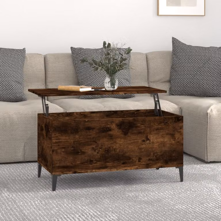 The Living Store tavolino in rovere fumé 90x44,5x45 cm materiale a base di legno