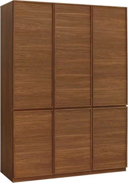 Modulo guardaroba effetto legno 6 ante 1 appendiabiti, noce