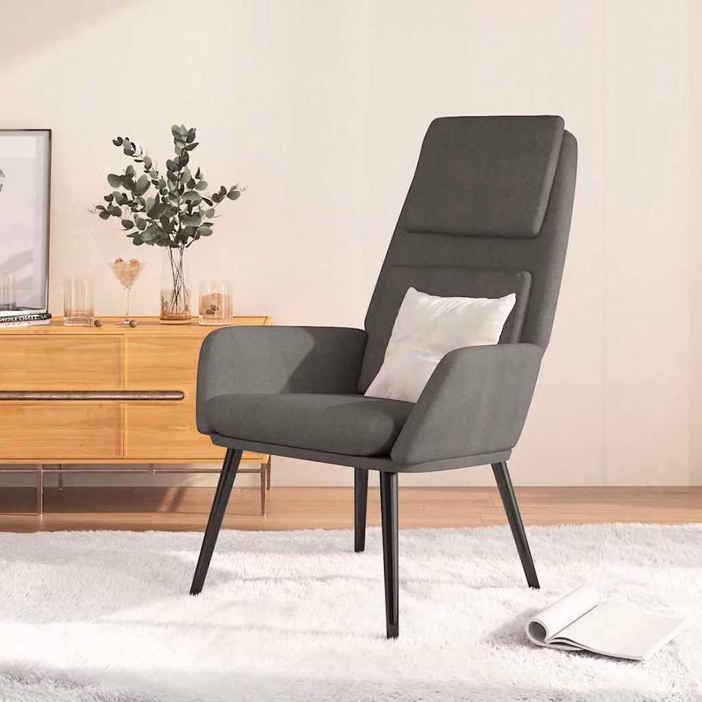 vidaXL Poltrona Relax Reclinabile Grigia con Braccioli e Struttura in Metallo