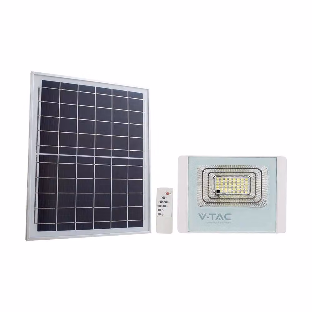 V-TAC VT-300W Faro LED con Pannello Solare 50W Batteria LiFePO4 Colore Bianco 4000K IP65 - 10415