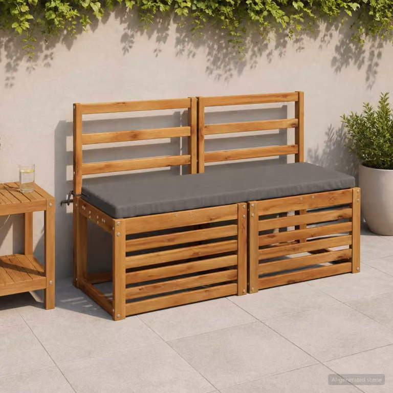 Cuscino per panchina vidaXL SOEST rettangolare in poliestere grigio con rivestimento rimovibile e resistenza ai raggi UV