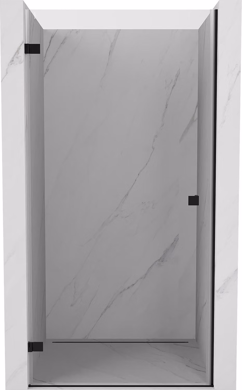 Mexen Lunar-B porta doccia a battente sinistra 55 cm, trasparente, nero - 832-055-000-70-00-L