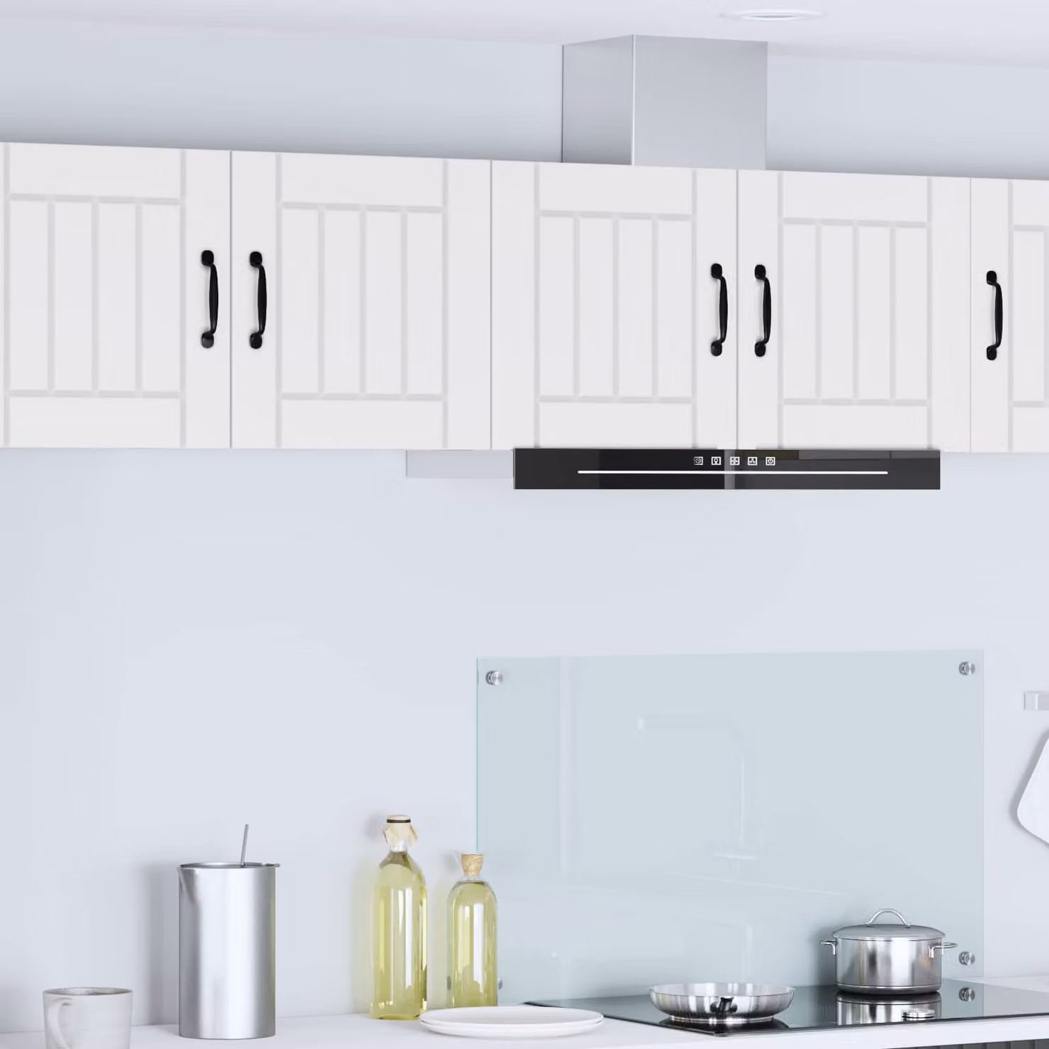 Set di 2 armadietti a muro LUCCA vidaXL bianchi in MDF per cucina con ante a battente