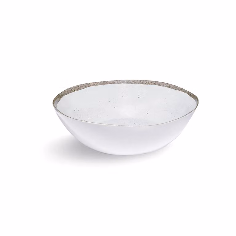 insalatiera in melamina, Linea Terrae bianco, dim. 31x9cm