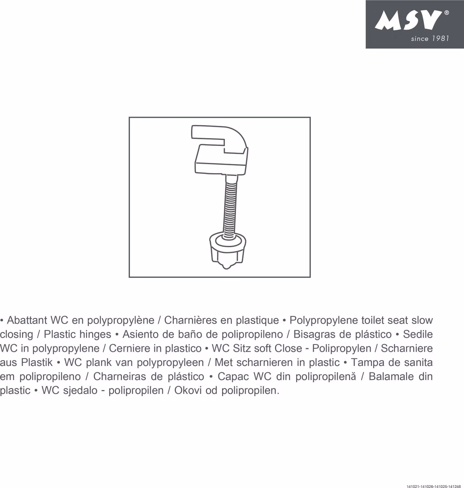 MSV Sedile WC Copriwater PP Copriwater – Grigio