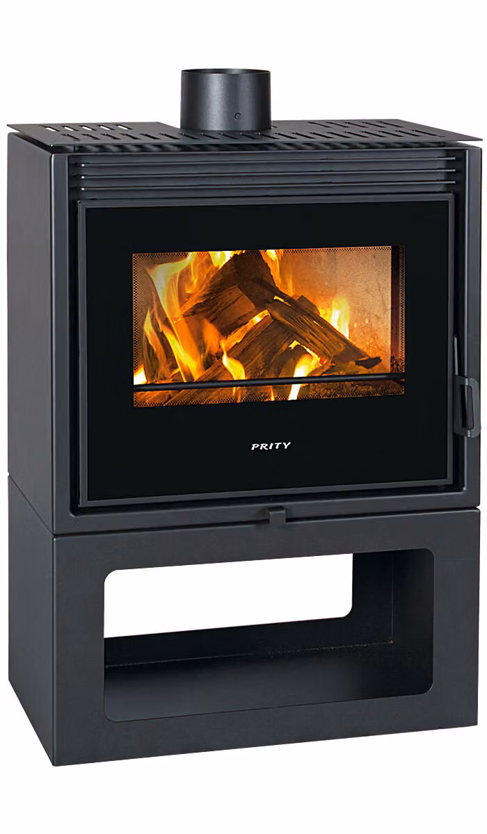 Stufa a legna Prity PM-TV con ampia finestra di visualizzazione Stufa a legna da 13 kW
