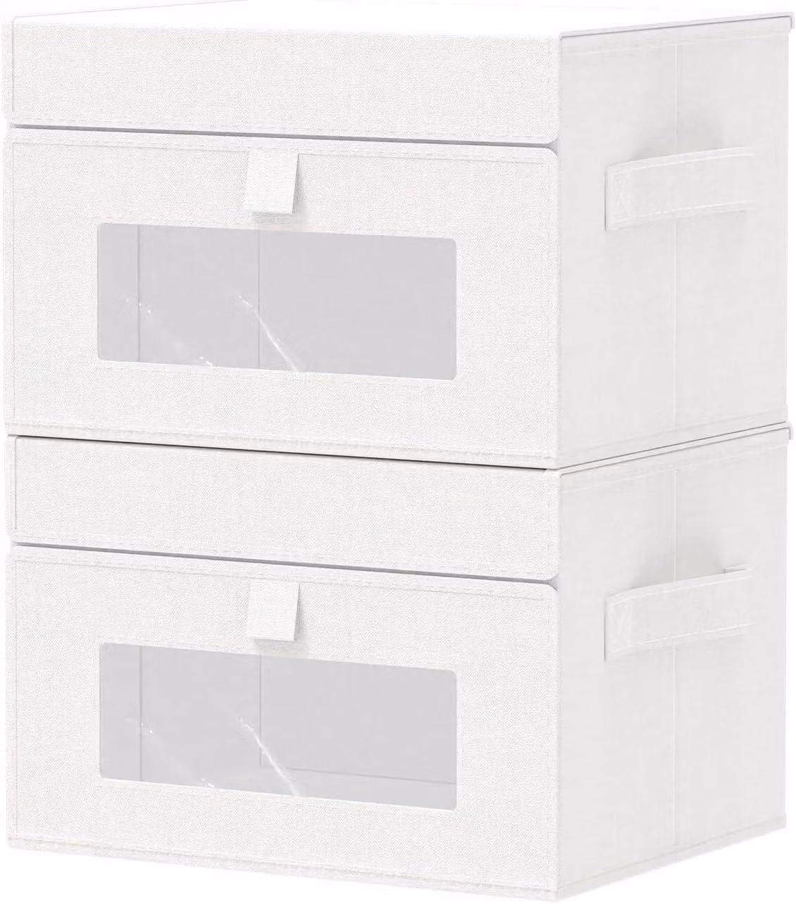 Contenitori trasparenti, 26 x 20 x 17 cm, set da 2, colore bianco, per armadi