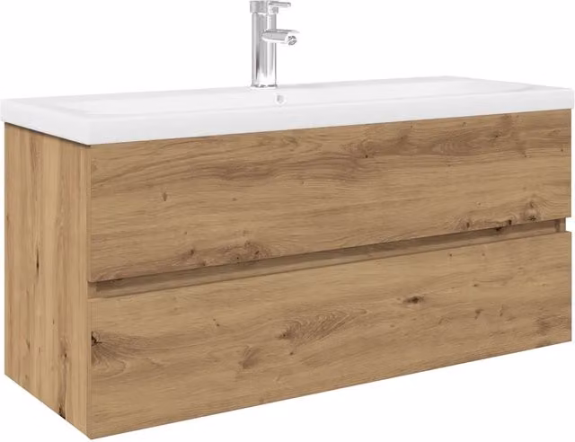 Mobile Bagno con Lavabo | Armadio Lavabo Integrato&Rubinetto Rovere Artigianale