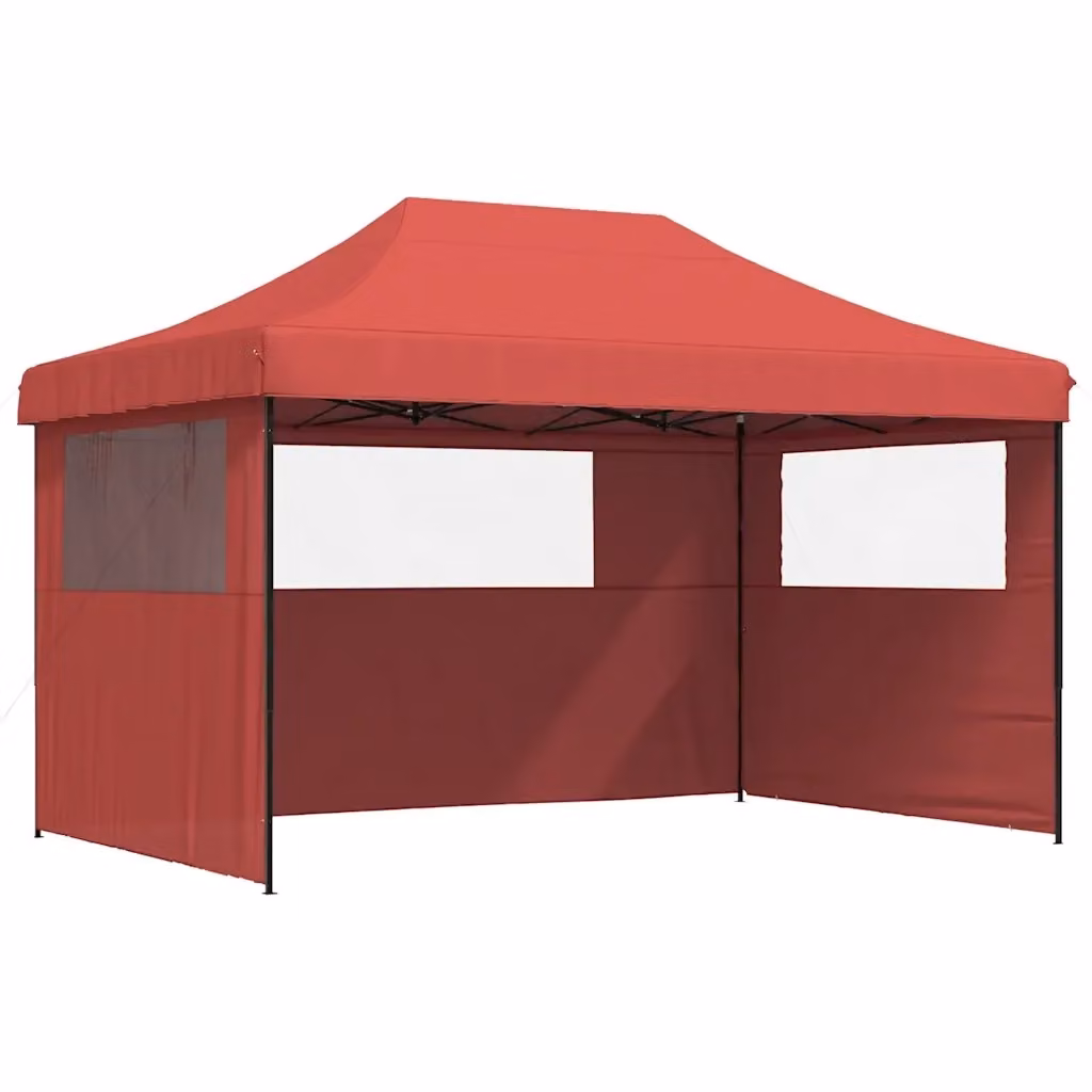Tendone per feste pieghevole pop-up vidaXL con 3 pareti, rosso, nero e trasparente, L/P/H: 440 x 292 x 315 cm – 2