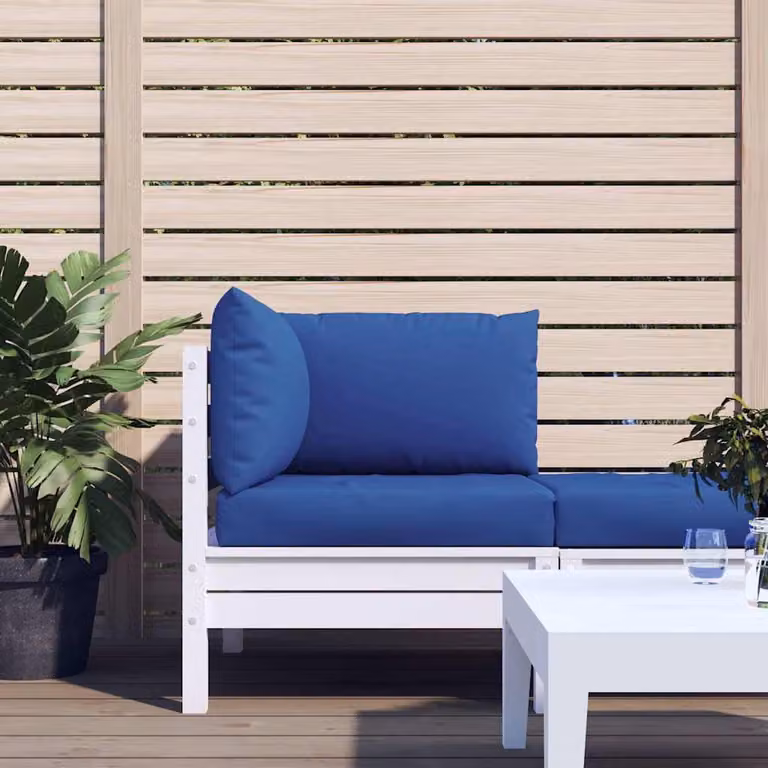 Set di 3 cuscini per pallet vidaXL in tessuto Oxford blu, impermeabili e traspiranti, L/P/H: 60 x 60 x 8 cm