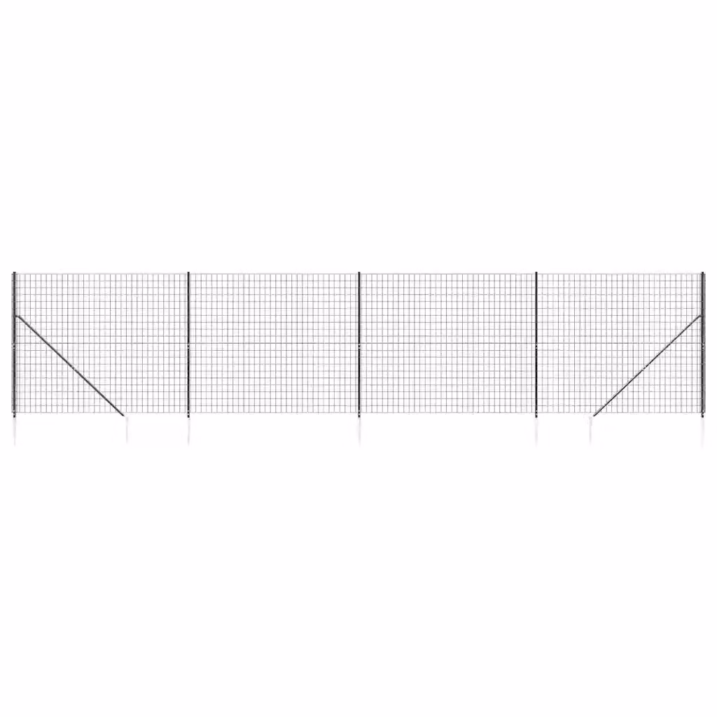 Recinzione in acciaio zincato rivestito in PVC Videx colore Antracite con picchetti per ancoraggio a terra L: 10 m, H: 1,4 m – 2