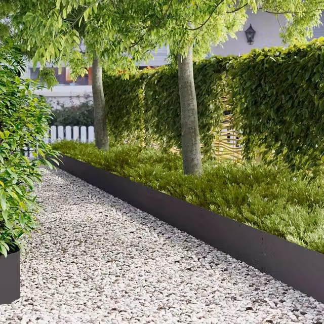 Bordura per Prato 30 pz 100 x 30 cm Acciaio Nero 8008625