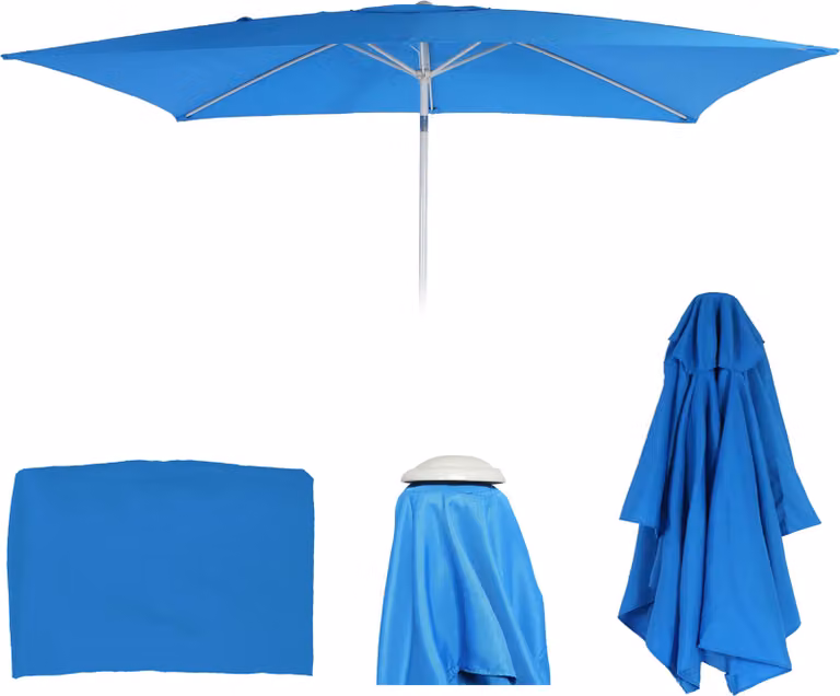 Copertura di ricambio per ombrellone N23, copertura di ricambio per ombrellone, 2x3m rettangolare in tessuto/tessuto 4,5kg UV 50+ ~ blu