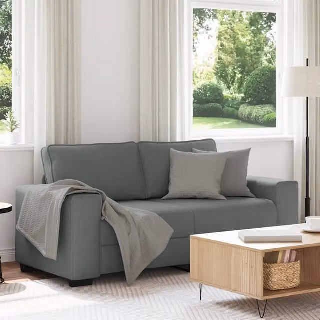 Divano a 2 Posti-Sofa 2 Posti Grigio Scuro 140 cm in Tessuto 983893