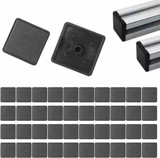 Tappi terminali in alluminio, confezione da 40 pezzi - Profilo in alluminio 20x20 mm - Plastica - Robusti - Professionali - Protezione dallo sporco - Ideali per la costruzione di mobili - Tappi di copertura