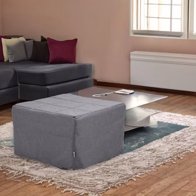 Pouf letto singolo pieghevole Vega EFFEZETA ITALIA in tessuto grigio – 1