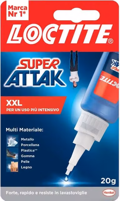 Confezione da 12 pezzi di Adesivo Super Attak XXL Henkel Italia, cianoacrilato, 20 g ciascuno