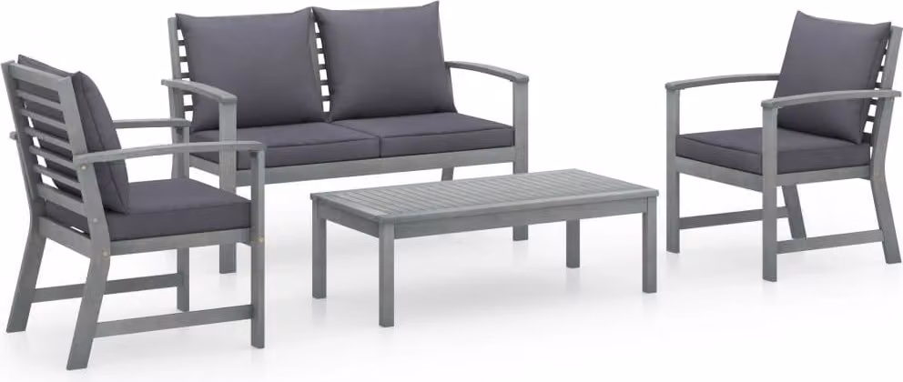 Maison Exclusive - Set da giardino 4 pezzi con cuscini in legno massello di acacia