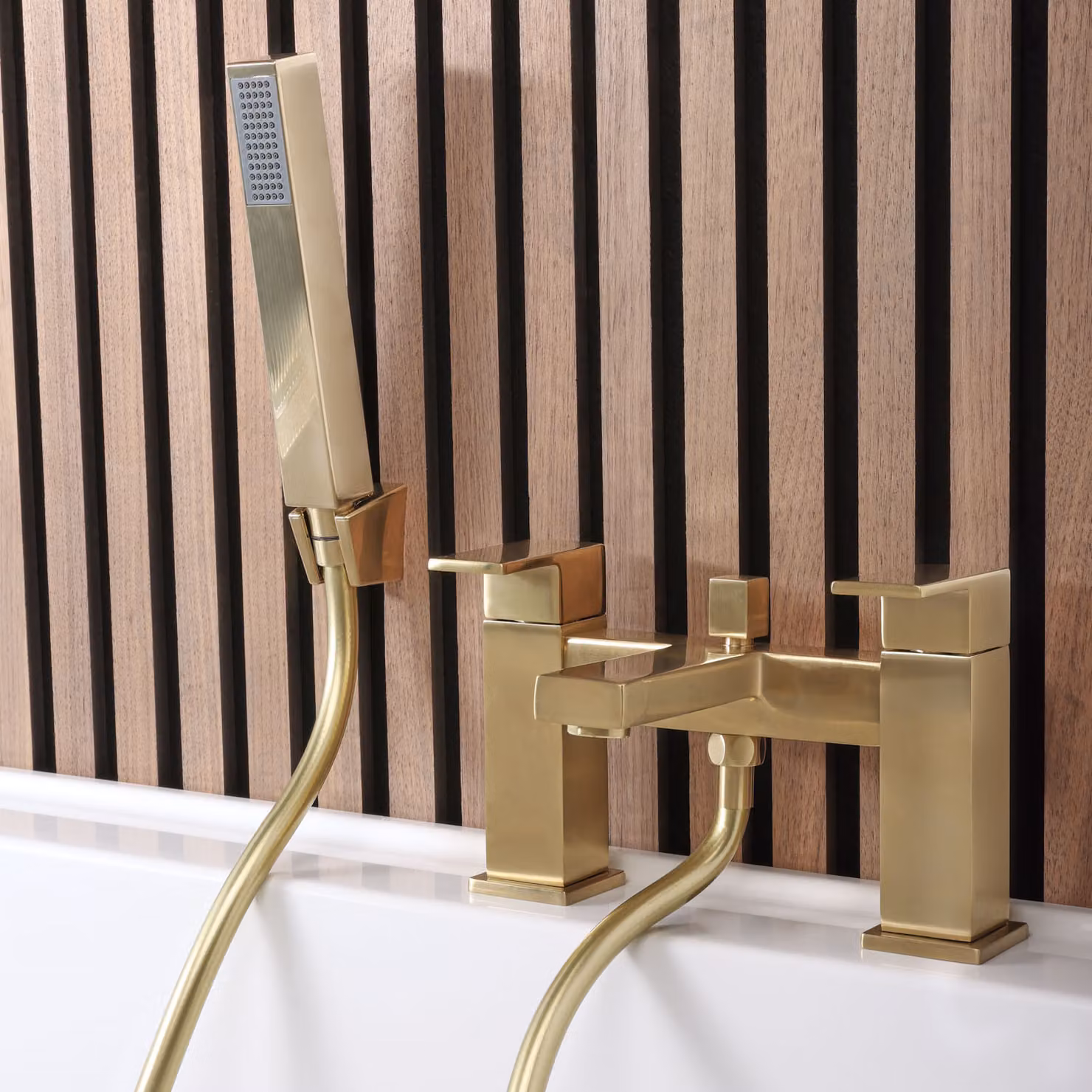 Miscelatore Vasca con Doccia Oro Satinato Hudson Reed