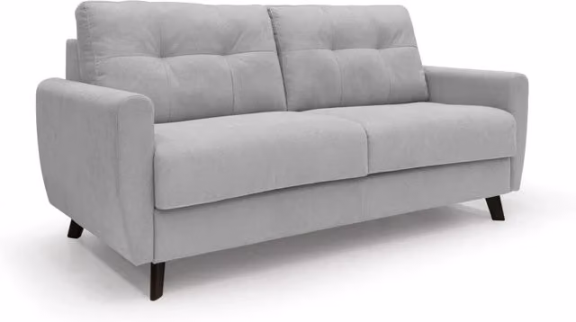 Divani.Store Callisto Divano letto matrimoniale in tessuto grigio con coperture rimovibili, Larghezza: 208 cm