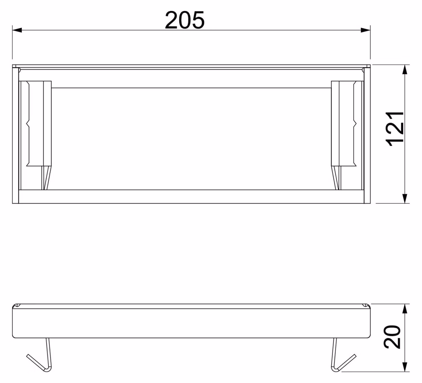 OBO PLM EP 1220 RW, elemento terminale con tessuto ignifugo, dimensioni 205x20x121, codice prodotto 7218096
