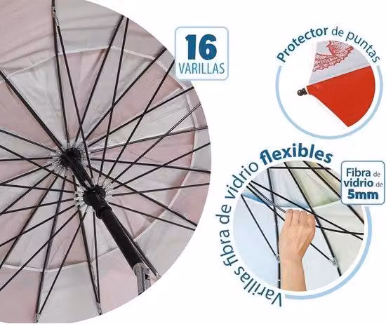 Ombrellone Ø 240 cm con custodia e protezione solare UPF 50+ Rosso 240 cm - Alluminio
