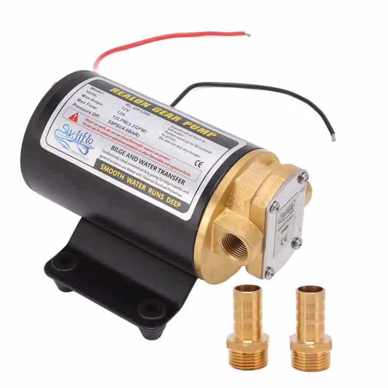 Pompa dell'olio a ingranaggi elettrici, pompa del motore di protezione termica, pompa di trasferimento dell'olio con attacco in ottone per motore diesel