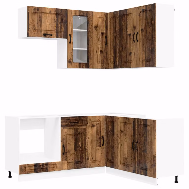 Set di cucina KALMAR, 8 pezzi, legno invecchiato
